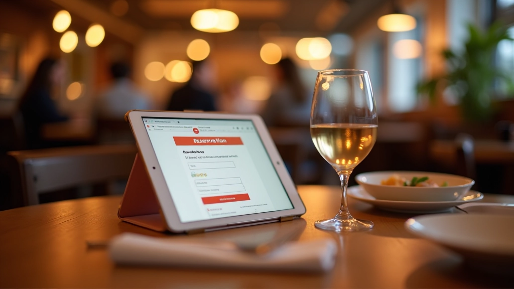 Restaurant table with reservation