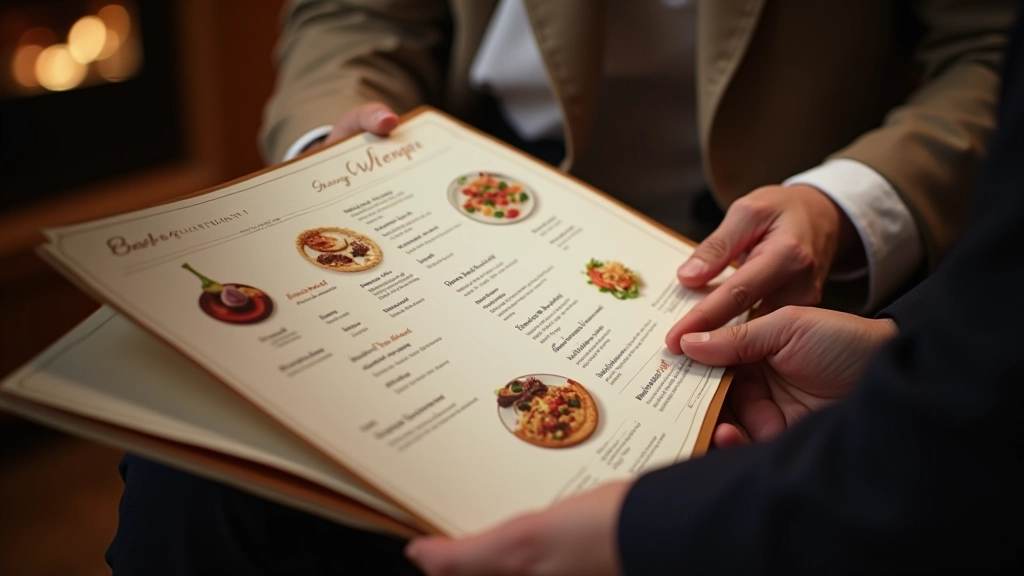 Restaurant menu being reviewed